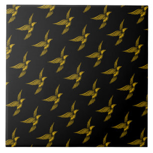 Süße schwarze Vintage-Goldadler-Muster Fliese