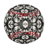 Süße schwarze weiße abstrakte Blätter-Muster Case- Baseball (Rückseite)