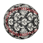 Süße schwarze weiße abstrakte Blätter-Muster Case- Baseball (Vorderseite Links)
