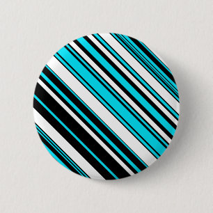 Süße schwarze weiße aqua Streifen Button