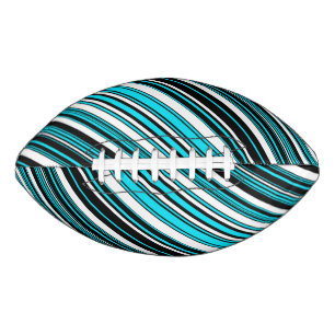 Süße schwarze weiße aqua Streifen Football