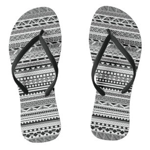 Süße schwarze weiße Azteken-Muster-Design Badesandalen