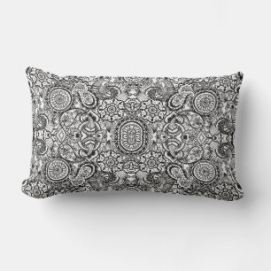 Süße schwarze weiße Blume paisley Kissen Für Draußen