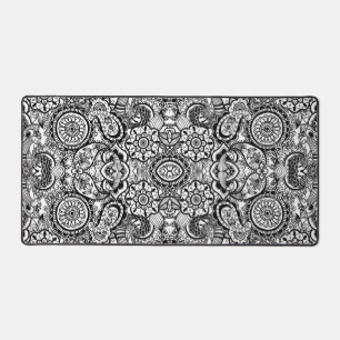 Süße schwarze weiße Blume paisley Schreibtischunterlage