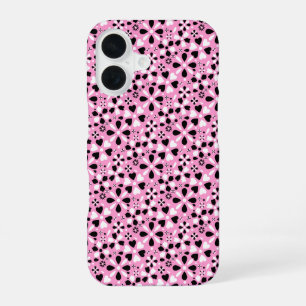 Süße schwarze weiße Blumen iPhone 16 Hülle