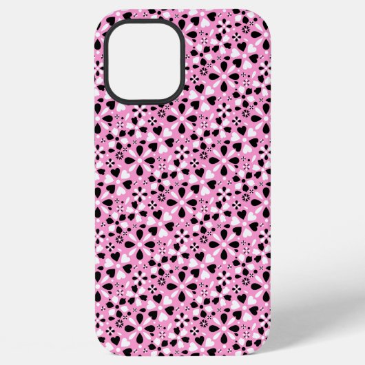 Süße schwarze weiße Blumen iPhone Hülle (Rückseite)
