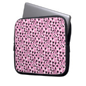 Süße schwarze weiße Blumen Laptopschutzhülle (Vorderseite Links)