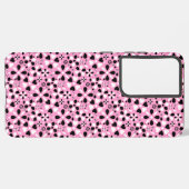 Süße schwarze weiße Blumen Samsung Galaxy Hülle (Rückseite (Horizontal))