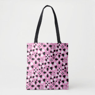 Süße schwarze weiße Blumen Tasche