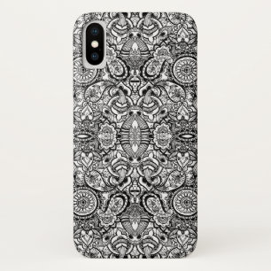 Süße schwarze weiße Blumenpaisley Case-Mate iPhone Hülle
