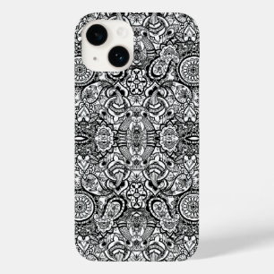 Süße schwarze weiße floral Paisley Case-Mate iPhone 14 Hülle