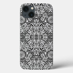 Süße schwarze weiße floral Paisley Case-Mate iPhone Hülle