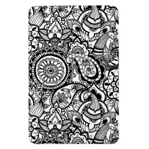 Süße schwarze weiße floral paisley magnet