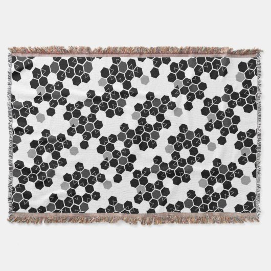 Süße schwarze weiße Hex-Datenmuster Decke (Vorderseite)