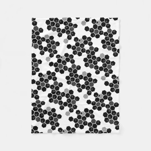 Süße schwarze weiße Hex-Datenmuster Fleecedecke (Vorderseite)