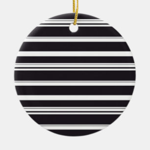Süße schwarze weiße Streifen Keramik Ornament
