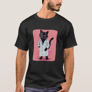 Süße schwarze Wissenschaftskatze für Experimentier T-Shirt