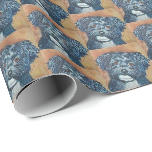 SÜSSE SCHWARZES HAVANESE GESCHENKPAPIER (Rolleneckpunkt)