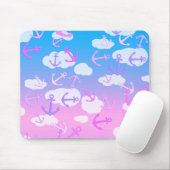 Süße schwebende Anker und Wolken Träumerische Farb Mousepad (Mit Mouse)