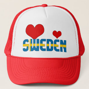 Süße Schweden-Flaggen-Herzen Patriotisch Truckerkappe