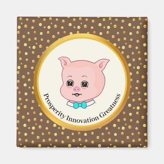 Süße Schwein Cartoon Magnet (Vorne)