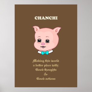 Süße Schwein Cartoon Poster