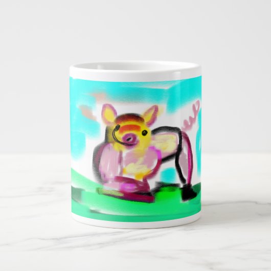 Süße Schweinekunst Jumbo-Tasse (Vorderseite)