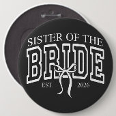Süße Schwester der Braut Est 2026 Button (Vorne & Hinten)