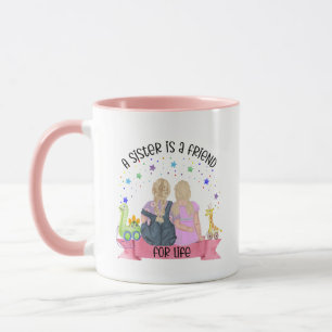 Süße Schwester Lebensfreund Wortkunst Tasse