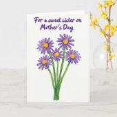 Süße Schwester Muttertags-Blumenkarte Karte (Gelbe Blume)