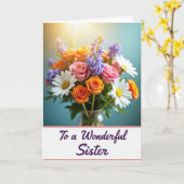 Süße Schwester Muttertags-Blütenkarte Karte (Gelbe Blume)