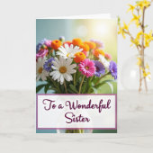 Süße Schwester Muttertagsblumen Karte (Gelbe Blume)