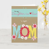 Süße Schwiegertochter Mama Karte (Gelbe Blume)