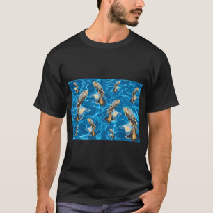 Süße schwimmende Goldfisch-Illustration T-Shirt