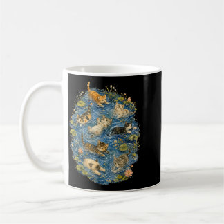 Süße schwimmende Katzen im Teich Kätzchen Kaffeetasse