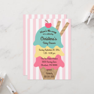 Süße-Scoop-Eiscreme-Baby-Party Einladung