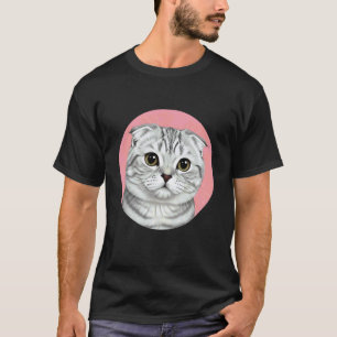 Süße Scottish Fold Katze Feline Haustier T-Shirt