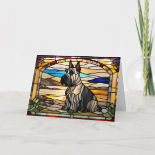 Süße Scottish Terrier-Buntglas-Karte Karte