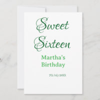 Süße Sechzehn grüner Name Datum Kalligrafie Boho r
