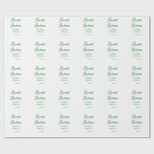 Süße Sechzehn grüner Name Datum Kalligrafie Boho R Geschenkpapier