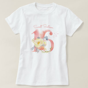 Süße Sechzehn Hübsche Florale Benutzerdefinierte 1 T-Shirt