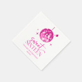 Süße Sechzehn Pink Disco-Kugel 16. Geburtstagsfeie Serviette (Ecke)