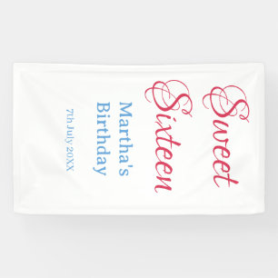 Süße Sechzehn rosa Name Datum Kalligrafie Boho bla Banner