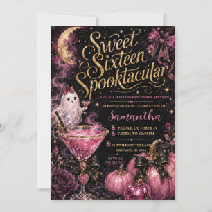 Süße Sechzehn-Spooktacular-Glamour-Party Einladung