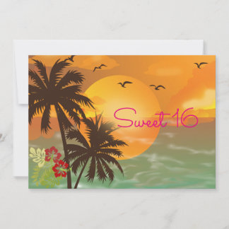 Süße Sechzehn, Tropisch, Hawaiianische Luau-Einlad Einladung