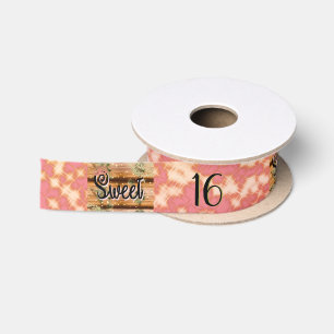 Süße Sechzehn Vintage Boho Rosen Gold Rustikal Satinband