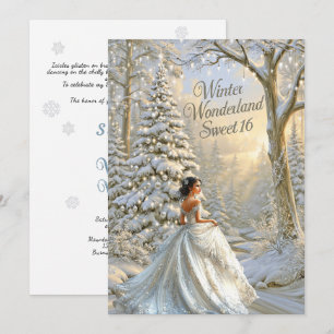 Süße Sechzehn Winterwunderland Magischer Wald Einladung
