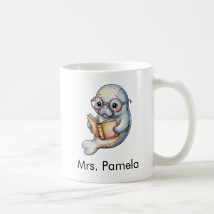 Süße Seekuh liest ein Buch Custom Kaffeetasse