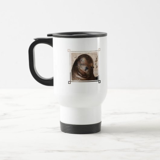 Süße Seelöwe-Plastikreise-Tasse Reisebecher (Links)