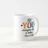 Süße SEI DU SELBST! Inspirierender Spruch Kaffeetasse (VorderseiteRechts)
